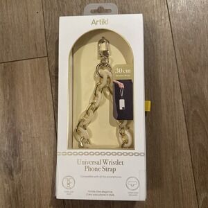 Artikl Universal Wristlet Phone Strap Cream and Gold‎ Link Design 30cm NEW